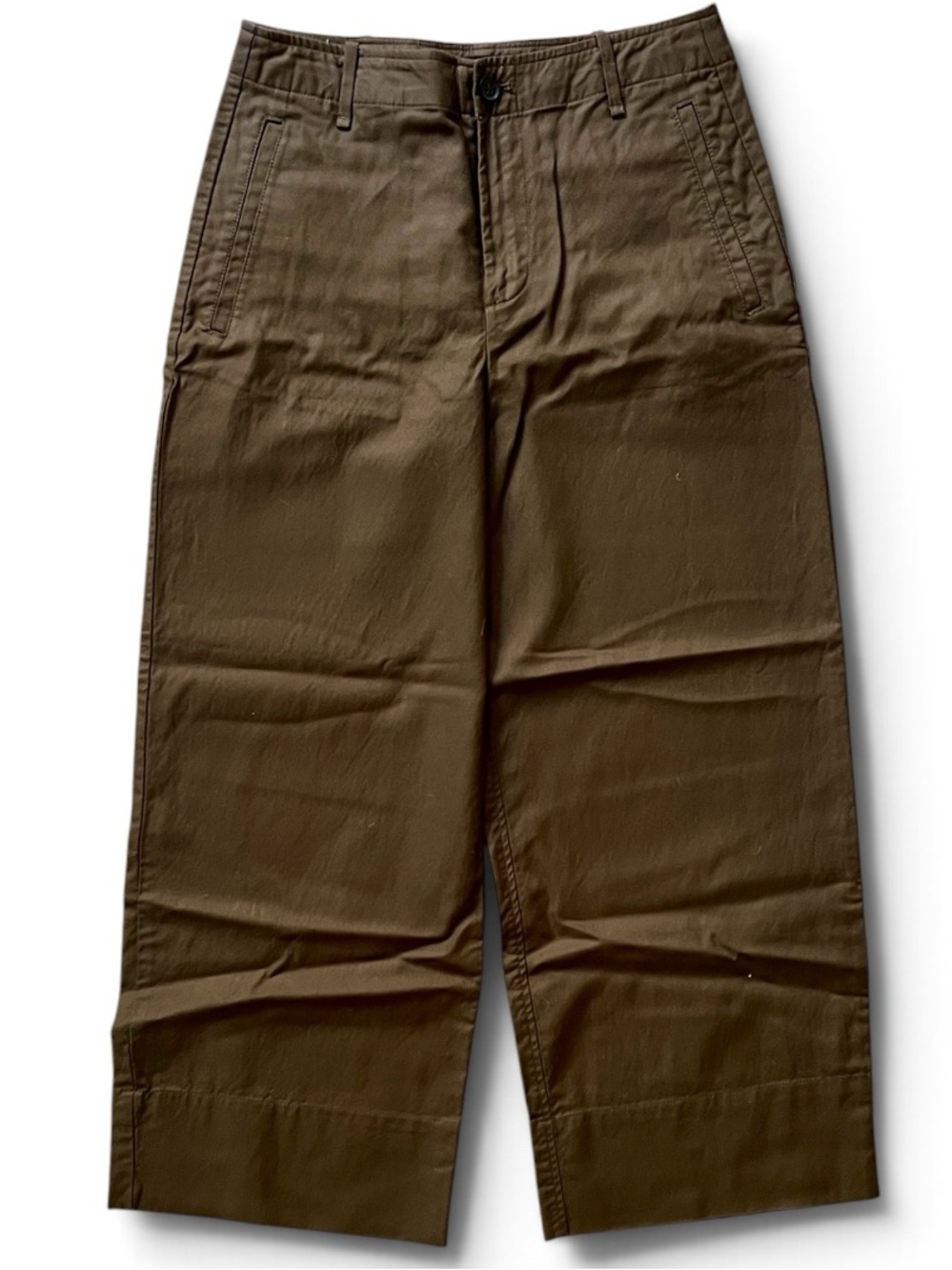 Banana Republic Olive Brown Wide-Leg high rise cropped pants
